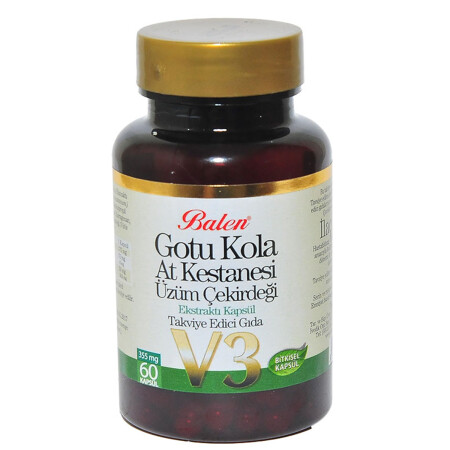 MNZ-Gotu Kola Horse Chestnut Grape Seed Extract V3 60 كبسولة - Balen