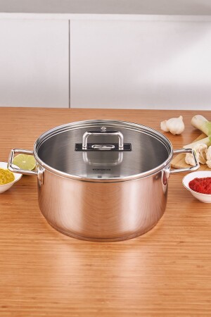 MNZ-Grace إدخال أسفل فولاذ وعاء 24 سم 5.5 لتر 153 03. 08. 2832 - Karaca