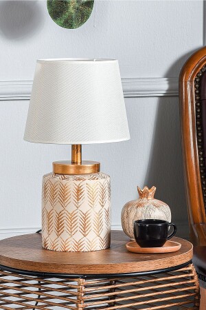 MNZ-Grande Ceramic Lampshade Cream Gold Srmk-53 TM167 - hmydesign