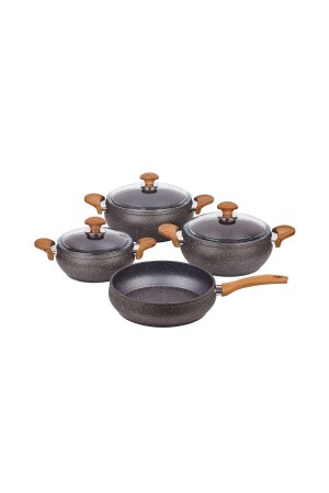 MNZ-Granite Casserole خشبية المقبضات المطبخ مجموعة 4 K-520. 03 - Özkent