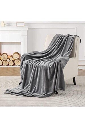 MNZ-Gray 220x230 غطاء مزدوج - غطاء تلفزيون أريكة رمي للغرف المعيشية غرف النوم المعيشية NT0T10062 - NT Handmade