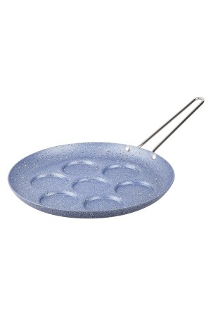 MNZ-Gray Blue Color Granite Pancake Pan 28 سم -7 أقسام (ملاعب الفولاذ) KONT GPK07GM - Tantitoni