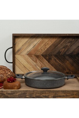 MNZ-Gray Granite Karnıyarık Pot 28 سم KYG1001GLBT - Mehtap