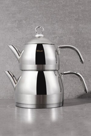 مجموعة من الـ MNZ-Gray Orion Steel Teapot Set 51798 فولاذ INT-HISAR1837 - Hisar