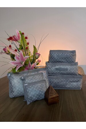 MNZ-Gray Polka Dot A+ نوعية حقيبة المعتاد منظمة سفر - Aleria Concept