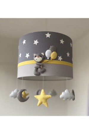 MNZ-Gray نجمة دب Teddy Bear صورة طفل فتاة أو صبي غرفة الأطفال شمعة مع دب Teddy1 - atölye ay ışığı