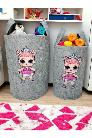 MNZ-Gray لول دولي كبيرة ومتوسطة الحجم دولي غرفة الأطفال لعبة غسيل الملابس سلة - Trend Sizde