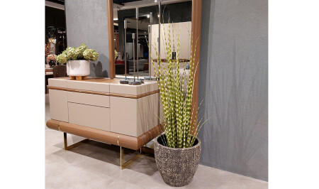 MNZ-Great Gray Flower Pot with Flowers - 20401 - Cadde Yıldız