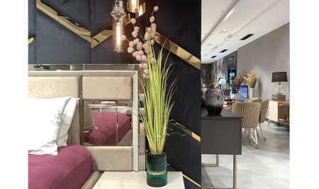 (MNZ-Green Glass Vase with Flowers) - 20296 - Cadde Yıldız