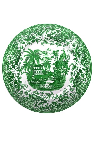 (MNZ-Green Maison Saucer Plate) 27 سم T322 - Vivas
