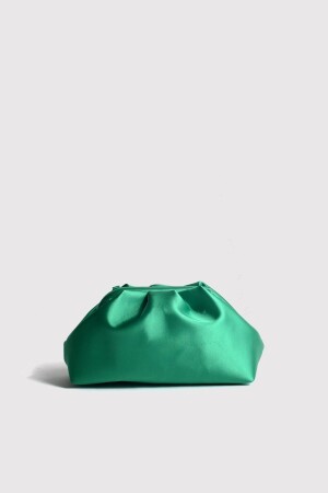 كيس ملابس المساء للنساء من نوع MNZ-Green Satin Clutch 0826BR22 - Berlesi