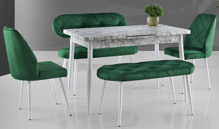 مجموعة طاولة تناول الطعام من طراز MNZ-Green - Cadde Yıldız