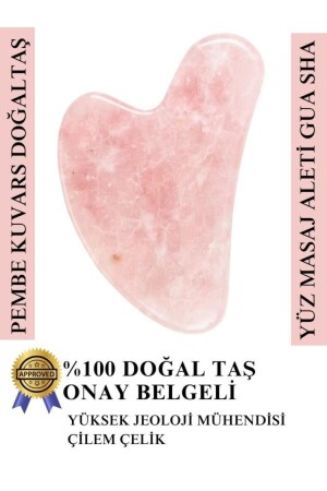 MNZ-Gua Sha Quartz الوردي الحجر الطبيعي أداة تدليك الوجه 100% حجر طبيعي حقيقي معتمد Gpks - Crystalclem