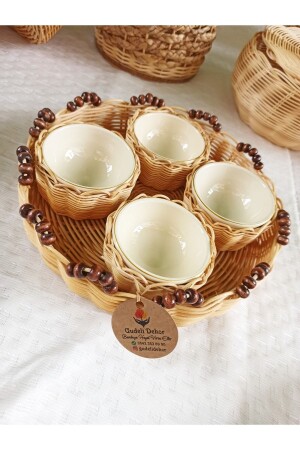 MNZ-Gudelidekor راتان ويكر بامبو الإفطار خدمة خزنة عشوائية 9 قطع Gudeli16 - Gudelidekorr