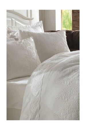 MNZ-Guipure القطن ساترين غطاء غطاء مجموعة دورو 8681663008446 - Dantela