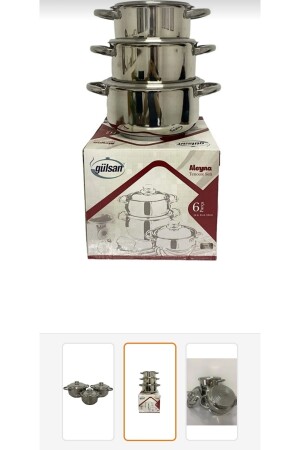 MNZ-Gülsan Aleyna 6 قطع مجموعة أدوات الطهي - YILDIZ OUTLET OUTDOOR