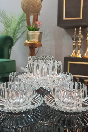 MNZ-Gülümseten Avm Glass Glass Snack Dessert Plate Set لـ 6 أشخاص (12 قطعة) - Gm