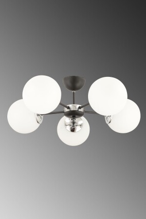 MNZ-Güneş 5 قطع عصرية كرة الزجاجية البيضاء الزجاجية الصفائح الشنابل ESS-GÜNEŞ 5 قطع بيضاء - ESSLİGHT