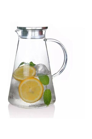 جنجرة زجاجية من طراز MNZ-Gusto مع غطاء معدني 1600 مل - Arow - Dubai