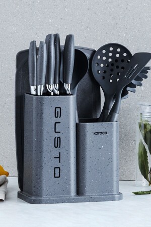 (MNZ-Gusto Gray) 12 قطعة سكين خدمة لوحة قطع مجموعة 153. 03. 08. 2615 - Karaca