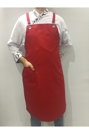 MNZ-Halterneck مطبخ فرشة المطبخ المعلم الطباخ باريستا فرشة الكافي مطعم الطباخ المنزلي طباخ (الحمراء) AÖ21 - ADALILAR İŞ ELBİSELERİ