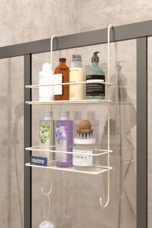 مرفق حمام فاخرة من MNZ-Hangable رف شامبو حامل مع هيك غرف حمام فولاذية غرف غرف غرف غرف غرف غرف غرف غ - Moniev