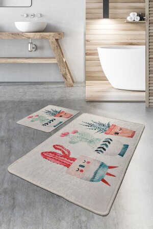 (MNZ-HAPPY CACTUS DJT SET OF 2 Bathroom Carpet) ، مات 8682125929019 - Chilai Home