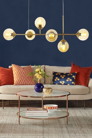 MNZ-Harmoni 6-piece Antique Pendant Lamp شمعة مع زجاج العسل 01173 - Taşcan Aydınlatma