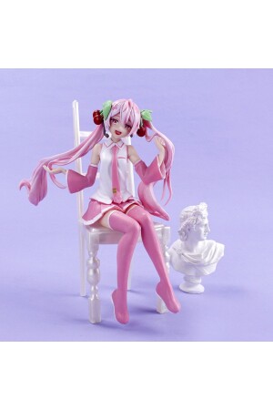 (MNZ-Hatsune miku kawaiii) فتاة (ساكورا) تجلس على مقعد (موديل 15 سم 4512485145ميكو) - oyuncakçısavaş &europe shop