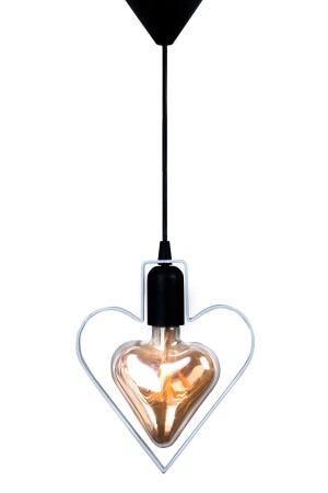 مصباح عجلة واحد MNZ-Heart شمعة معدنية رستية بيضاء محكمة الحديد غرفة نوم مصباح سقف قلب ATLY4142 - Bundeba