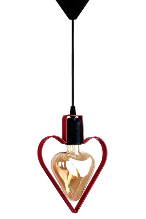 مصباح معلق MNZ-Heart مصباح واحد مصباح معدني رستيك حمراء محركات حديد سقف مصباح ATLY4142 - Bundeba