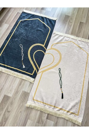 MNZ-Heart الطباعة الرقمية صلاة السجادة مزدوجة صلاة السجادة عروس حزمة العريس مع الزهرة هدية صندوق المعدة - Ayhanhome