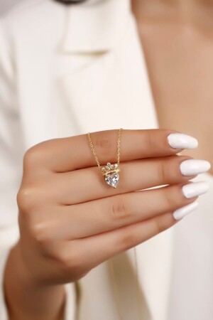 MNZ-Heart الملكة تاج النساء رقبة الفضة CG230 - SARIASLAN