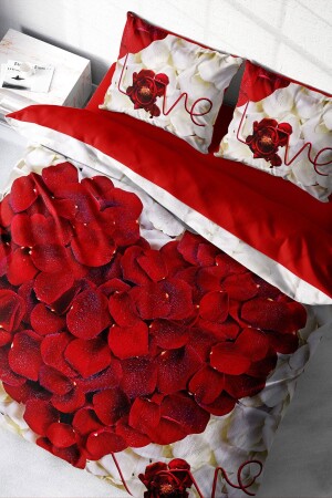 MNZ-Heart Rose 3D مزدوجة غطاء غطاء مجموعة واحد7983 - Monohome