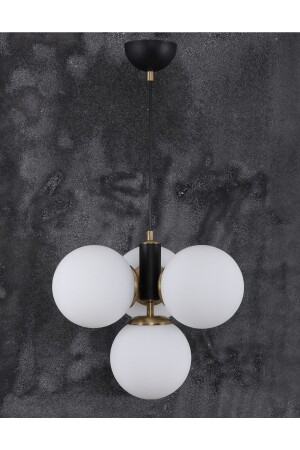 MNZ-Hector 4-piece Black Antique White Glass Candle 10156301 - MŞ Aydınlatma