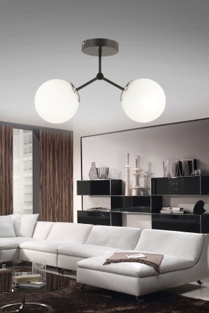 MNZ-Helen 2 قطع عصرية كرة الزجاجية البيضاء الزجاجية الصفحات الشنابل ESS-HELEN 2 قطع أبيض - ESSLİGHT