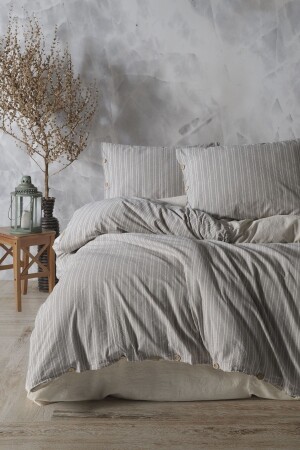 MNZ-Helios 100% حيط القطن مرقوم غسيل غطاء مزدوج غطاء غطاء 200*220 HLSCKT - Macas Home