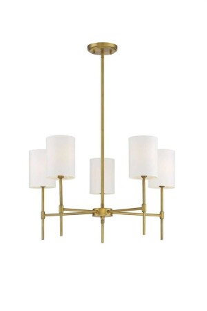 MNZ-Henna 5-piece قديم الشنارة الحديثة مع ظل مصباح أبيض HENN-ESKTM-05 - BSA LIGHTING