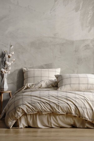 MNZ-Hera 100% حيط القطن مرقوم غسيل غطاء مزدوج غطاء غطاء 200*220 HRCKT - Macas Home