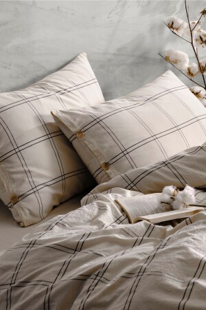 MNZ-Hera 100% حيط القطن مرقوم غسيل الملك الحجم غطاء غطاء 240*220 HRKT - Macas Home