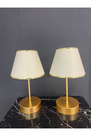 MNZ-Hera كريم مزدوج قبعة ذهبية مطبقة غرفة المعيشة غرفة النوم طاولة مصباح مصباح - Retro Home Design