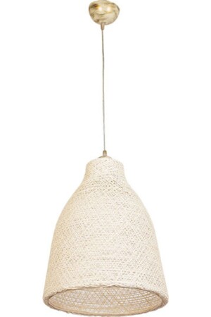 MNZ-Hera ديكوراتية Wicker سقف معلق مصباح المضربة الداخلية واحدة HERA كريم واحد - Bozyaka Aydınlatma