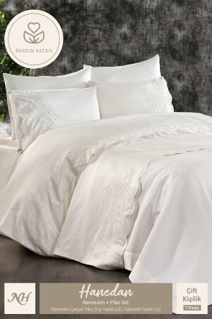 مجموعة غطاء القشرة المزروعة MNZ-Heraldic + Pique 7 Piece Set NPT-NPS-R-198 - Nazik Home