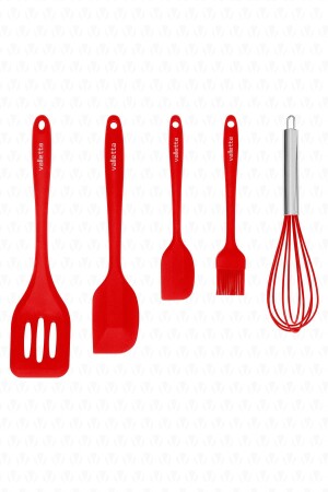 MNZ-Hidalgo مقاومة للحرارة مقاومة للنيران لا تصلح 5 قطع سليكون الخبز الخدمة مجموعة حمراء - Valletta