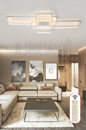 MNZ-High Illuminance مستطيل السقف الأبيض LED شمعة 3 لون الإضاءة-تحكم شمعة- غرفة المعيشة شمعة - Ledmi Lighting