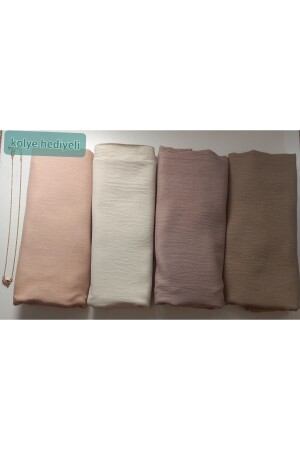 MNZ-Hijab نساء القطن جوز شال نموذج مجموعة من 4 حجر-بيج-ظلام Mink -ضوء Mink - Har-Um Ticaret