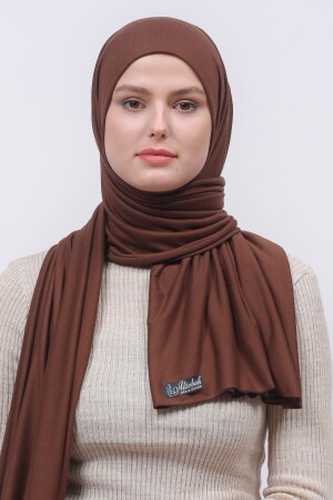 MNZ-Hijab Combed Cotton Shawl Plain Chocolate 1203 - Altobeh