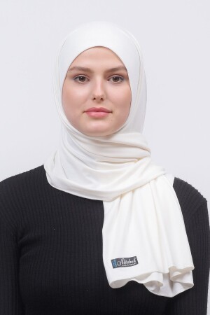 MNZ-Hijab Combed Cotton Shawl Plain Ecru - Altobeh