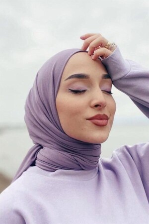 MNZ-Hijab Combed Cotton Shawl نموذج الأرجواني - Organic