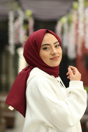 MNZ-Hijab Cotton Kraş Jazz Shawl Model - بورغودي - Organic